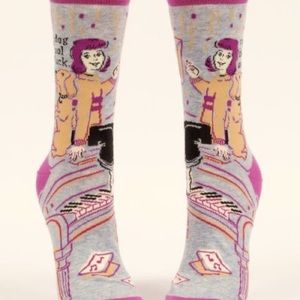 Blue Q Women's Novelty Crew Socks (fit women's shoe size 5-10)